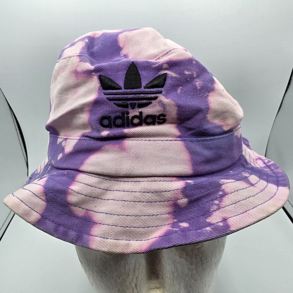 Adidas Reverse Dye Adults Purple Bucket Hat Casual Outdoors Retro Party Colorful